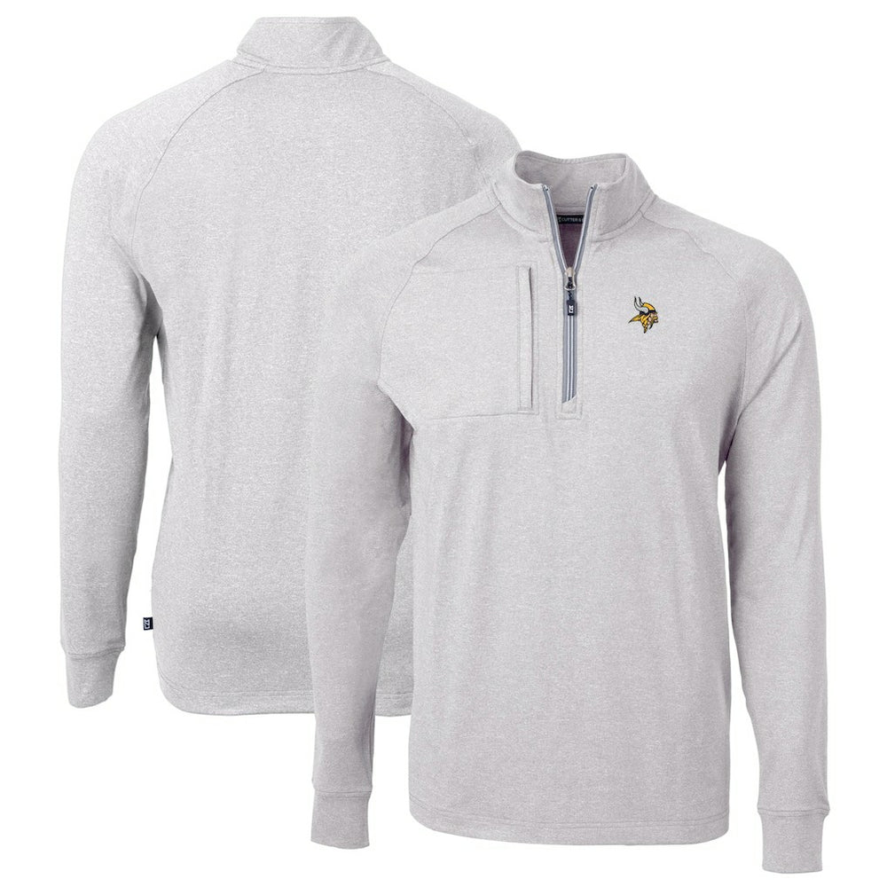 Minnesota Vikings  Cutter & Buck Big & Tall Adapt Eco Knit Quarter-Zip Pullover Top