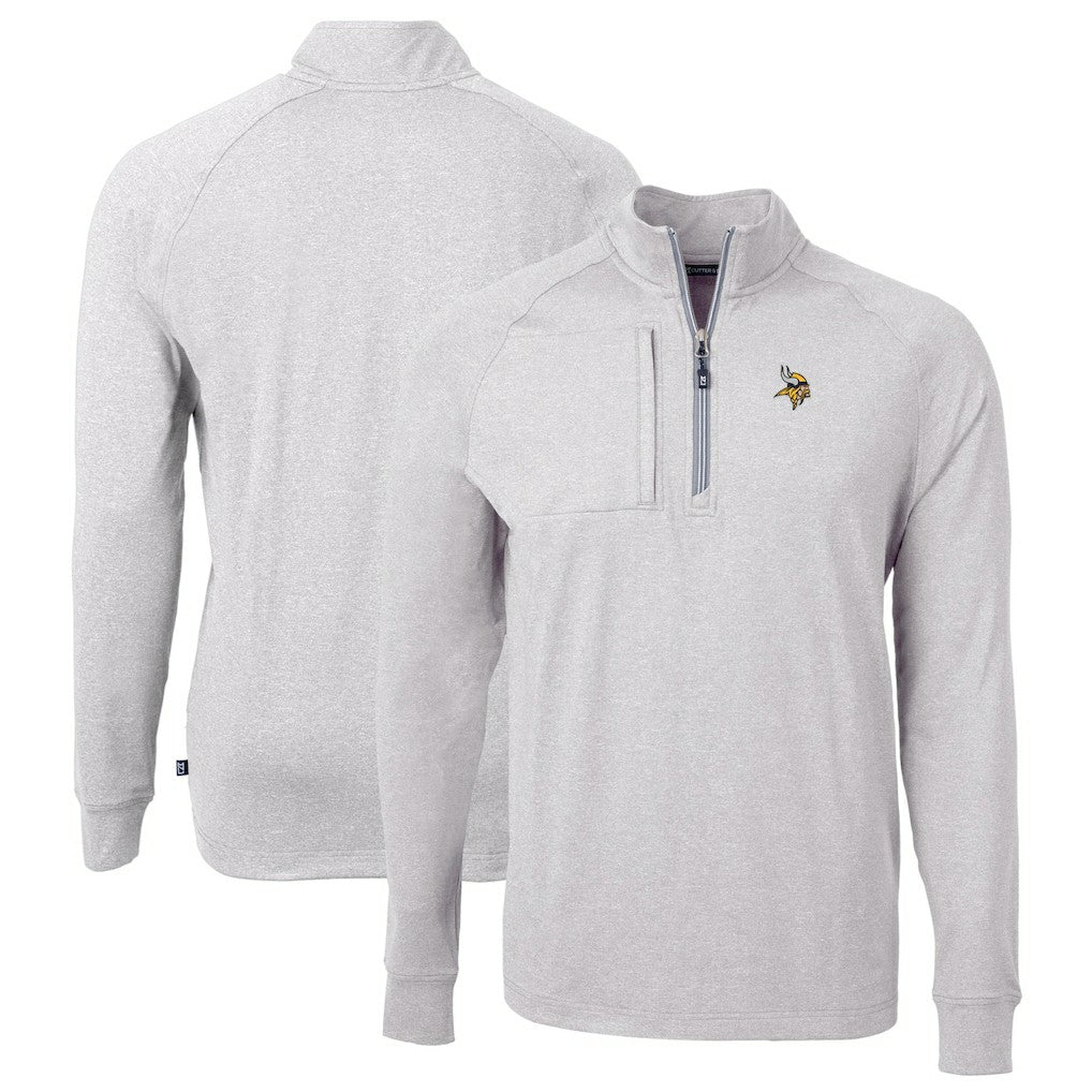 Minnesota Vikings  Cutter & Buck Big & Tall Adapt Eco Knit Quarter-Zip Pullover Top