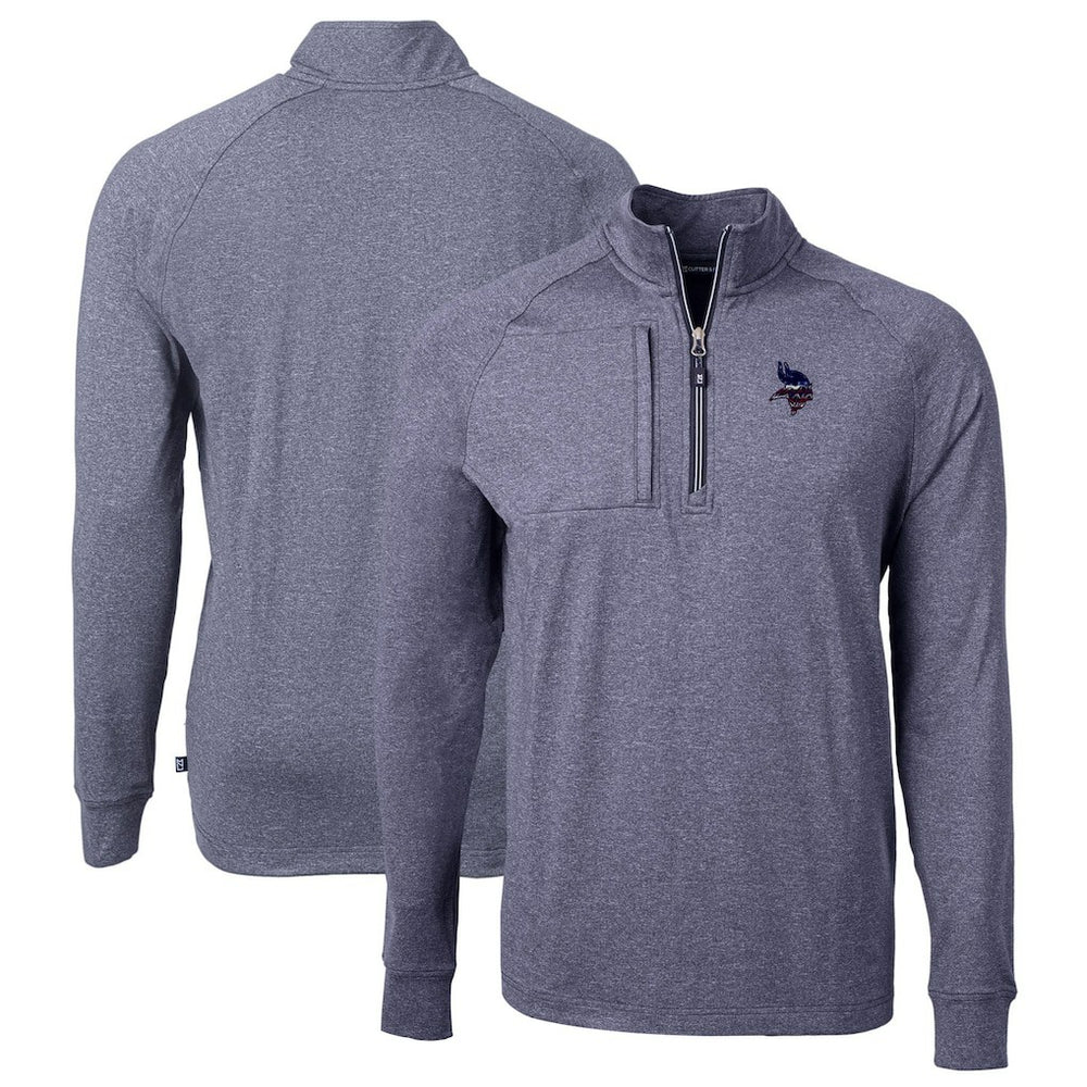 Minnesota Vikings  Cutter & Buck Big & Tall Adapt Eco Knit Quarter-Zip Pullover Top