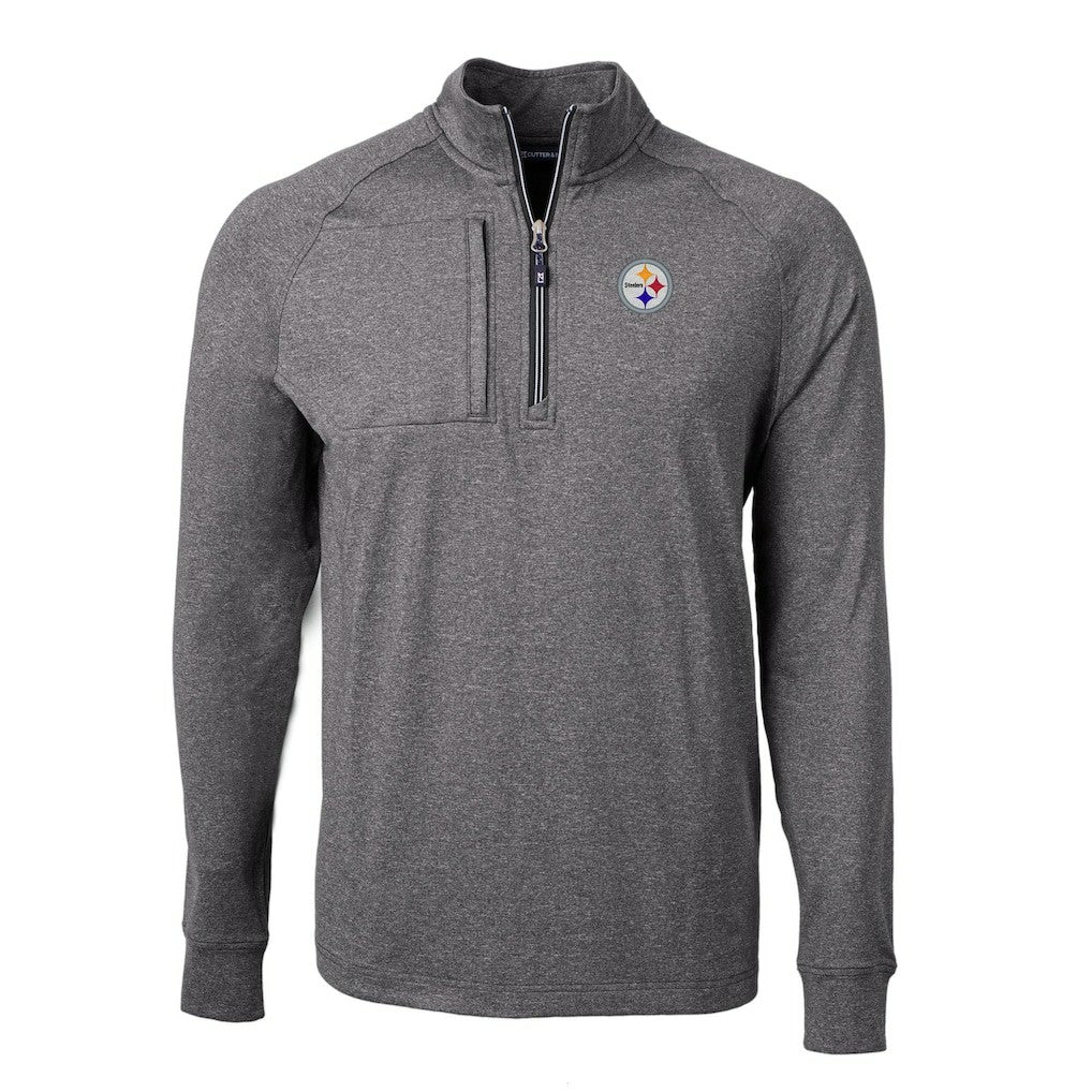Pittsburgh Steelers  Cutter & Buck Big & Tall Adapt Eco Knit Quarter-Zip Pullover Top