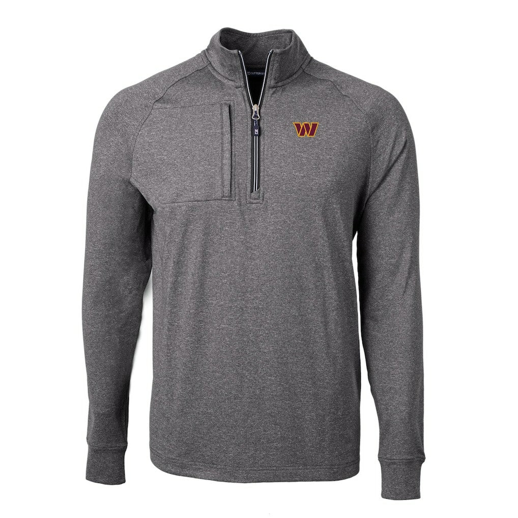 Washington Commanders  Cutter & Buck Big & Tall Adapt Eco Knit Quarter-Zip Pullover Top