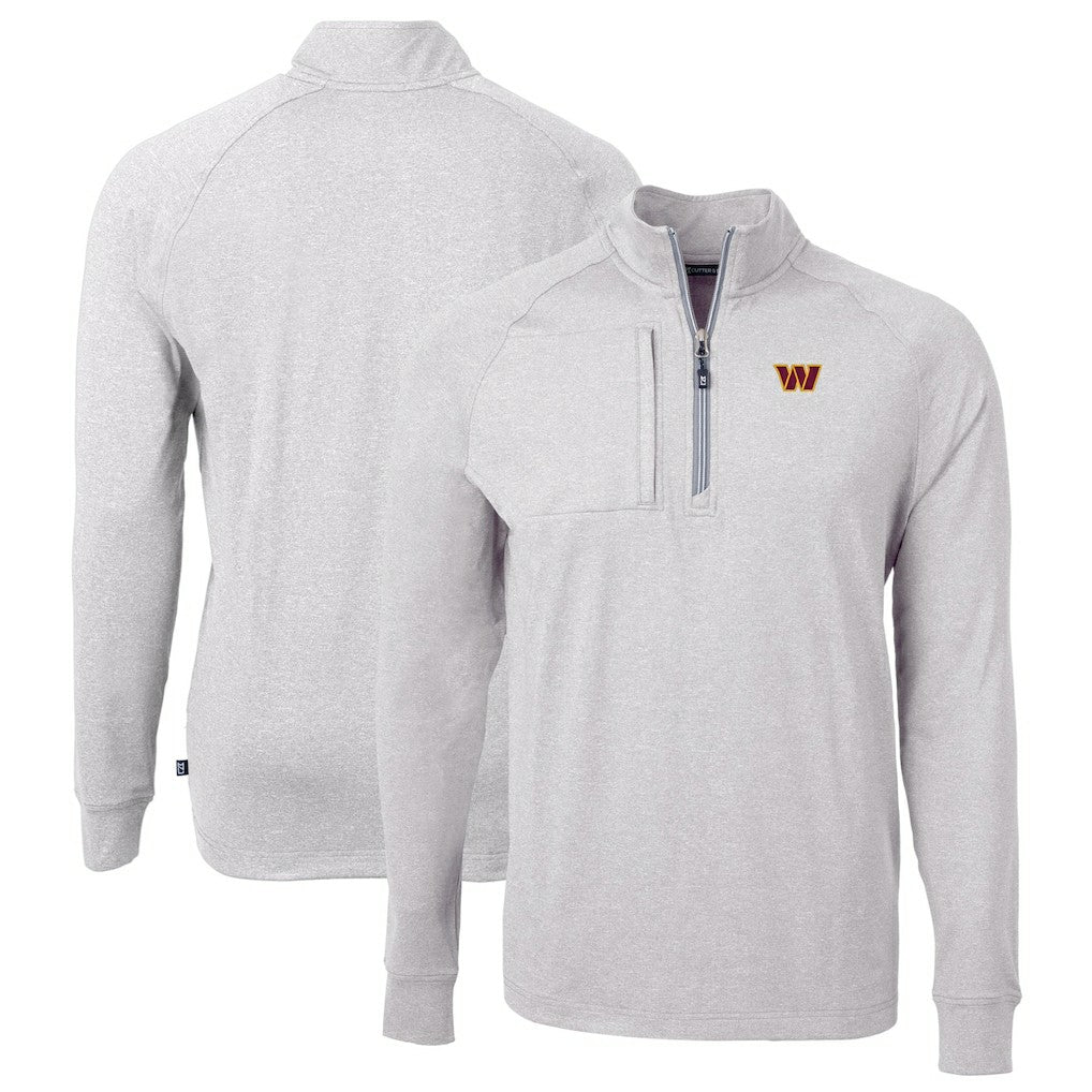 Washington Commanders  Cutter & Buck Big & Tall Adapt Eco Knit Quarter-Zip Pullover Top