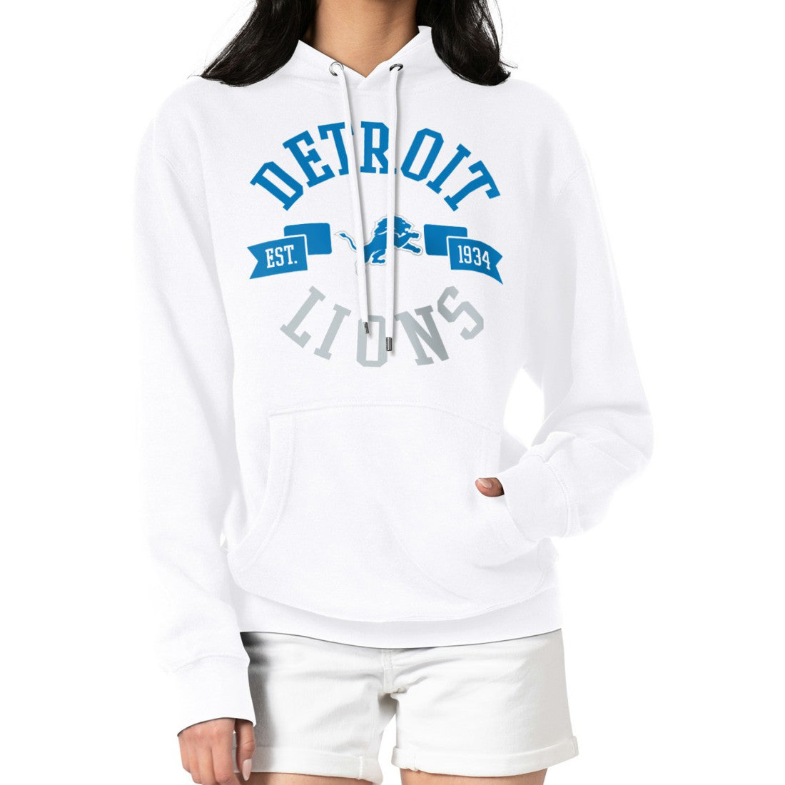 Detroit Lions  G-III 4Her by Carl Banks Women's City Graphic Team Fleece Pullover Hoodie