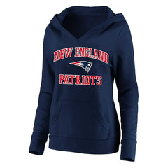 New England Patriots Fanatics Women's Plus Size Heart and Soul V-Neck Pullover Hoodie