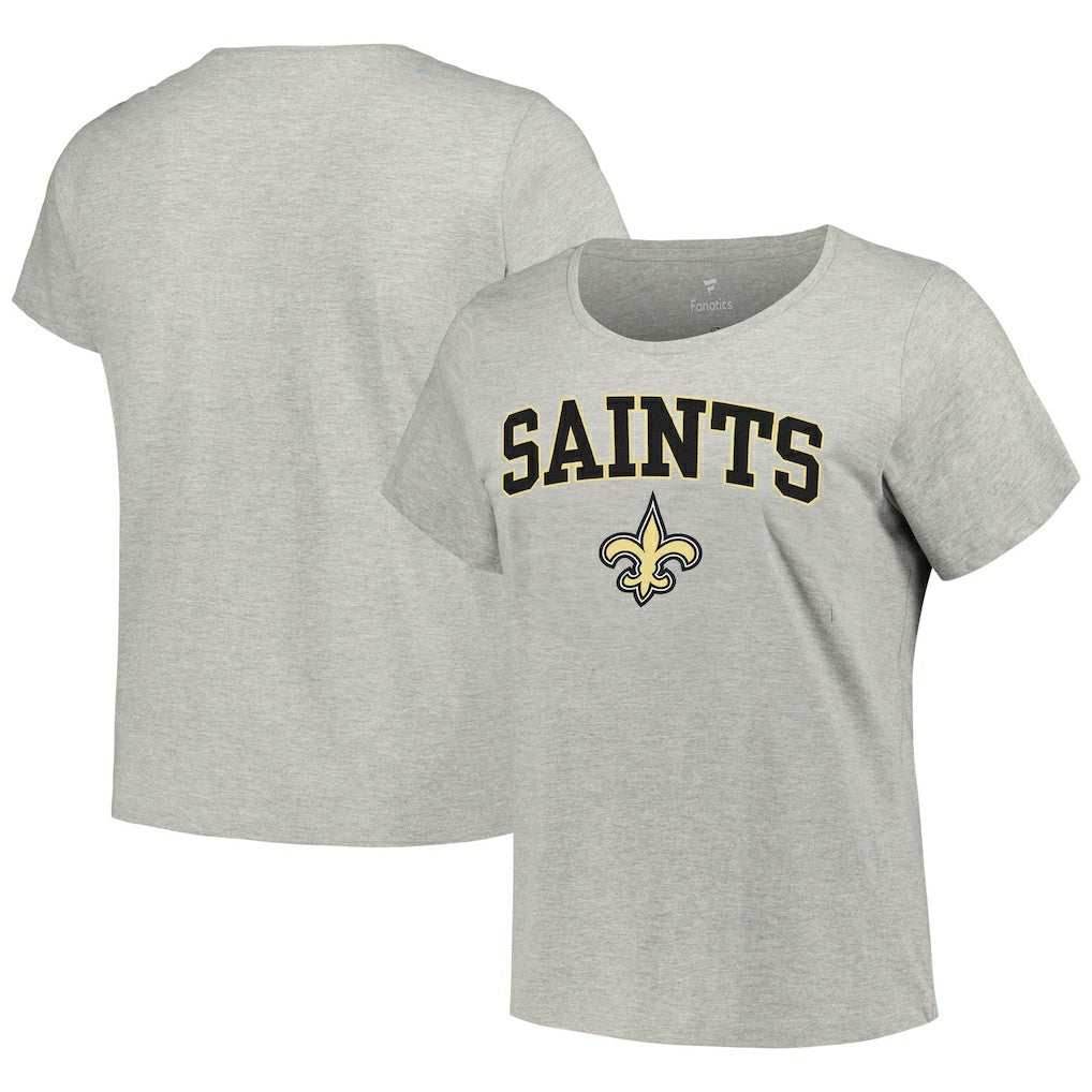New Orleans Saints Fanatics Women's Plus Size Arch Over Logo T-Shirt