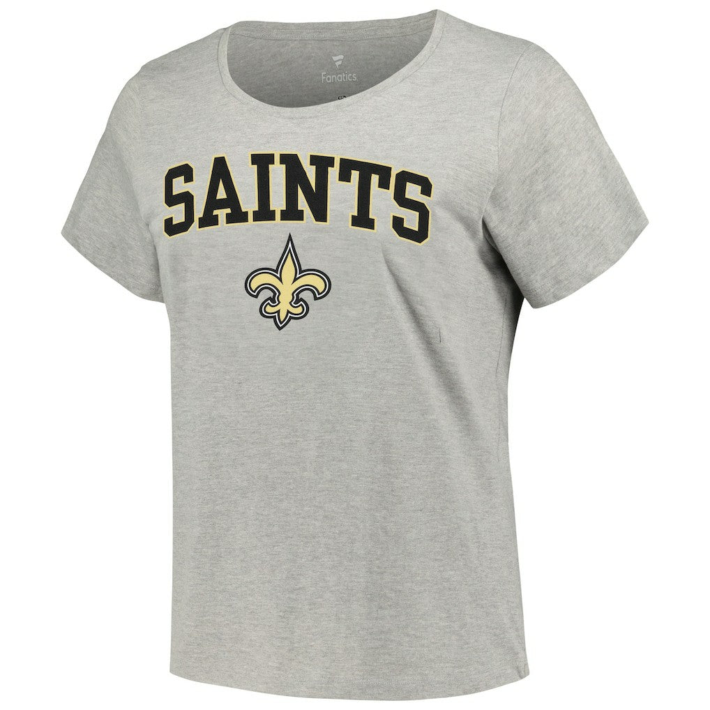 New Orleans Saints Fanatics Women's Plus Size Arch Over Logo T-Shirt