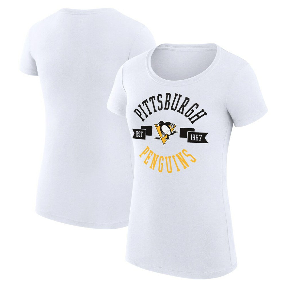 Pittsburgh Penguins G-III 4Her by Carl Banks Women's Super-Slim Fit Lightweight City Graphic Sport Crewneck T-Shirt Outlet