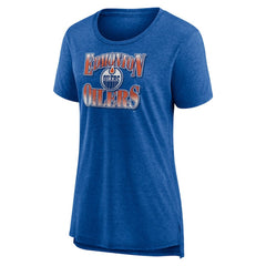 Edmonton Oilers Women's Crash the Net Tri-Blend T-Shirt On Sale