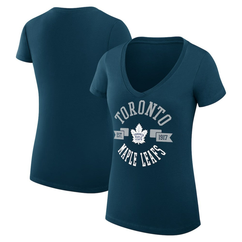 Toronto Maple Leafs G-III 4Her by Carl Banks Women's Super-Slim Fit Lightweight City Graphic V-Neck T-Shirt Discount