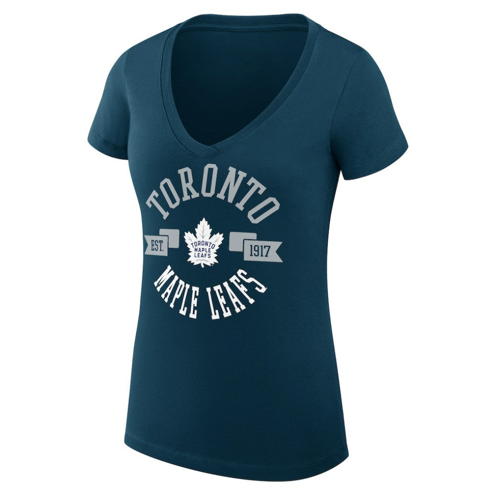 Toronto Maple Leafs G-III 4Her by Carl Banks Women's Super-Slim Fit Lightweight City Graphic V-Neck T-Shirt Discount