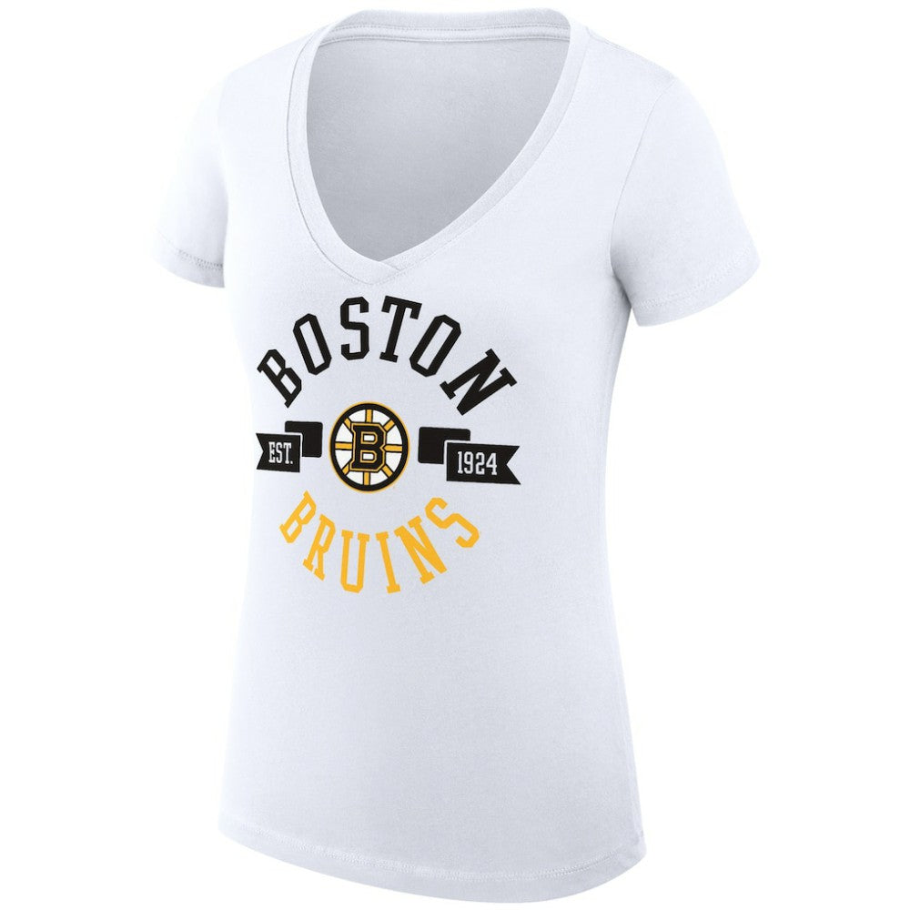 Boston Bruins G-III 4Her by Carl Banks Women's Super-Slim Fit Lightweight City Graphic V-Neck T-Shirt Discount