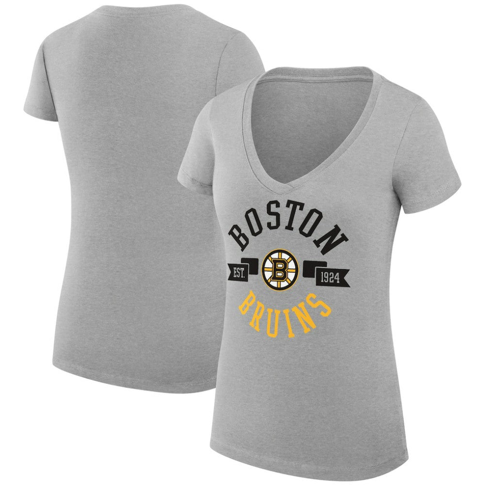 Boston Bruins G-III 4Her by Carl Banks Women's Super-Slim Fit Lightweight City Graphic V-Neck T-Shirt Discount