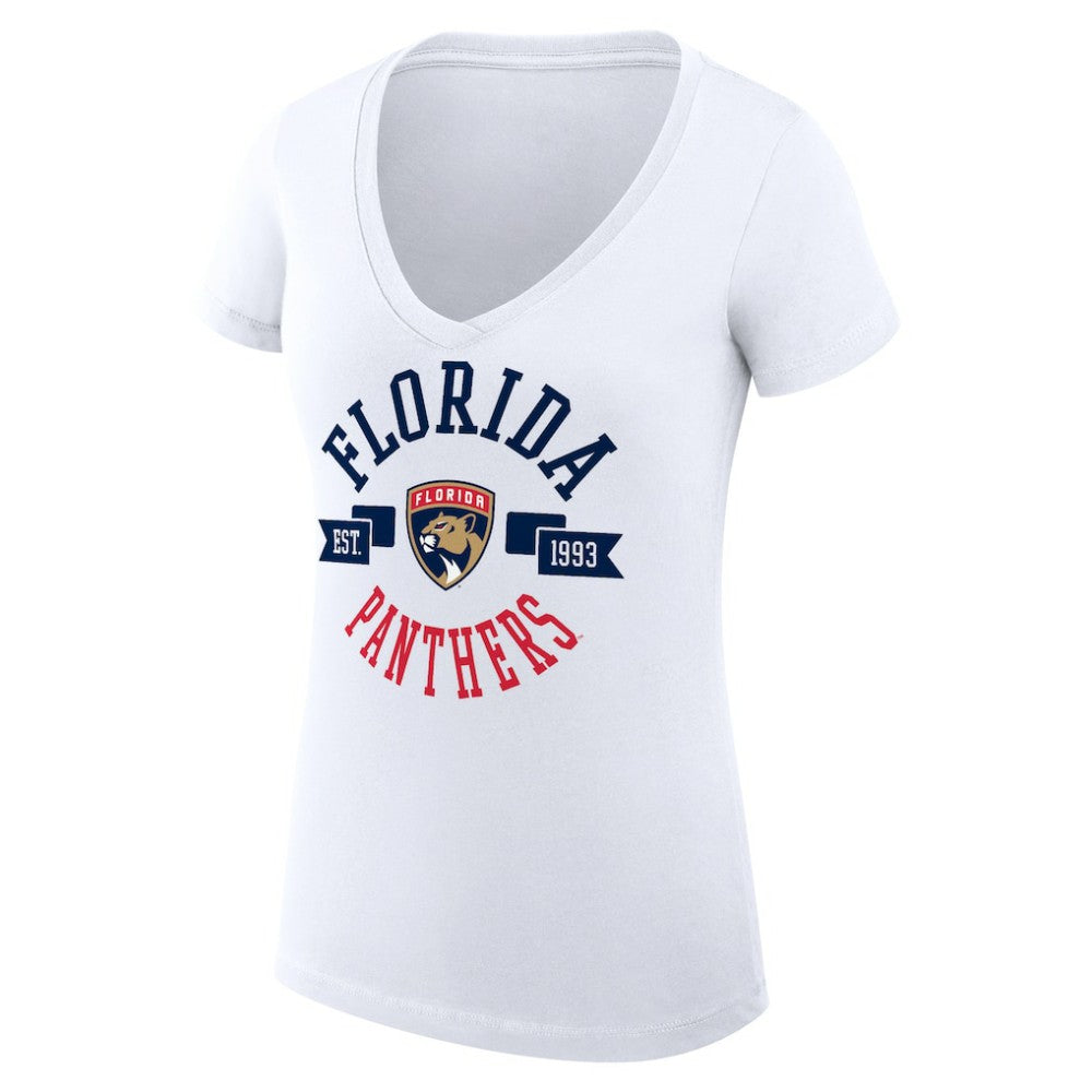 Florida Panthers G-III 4Her by Carl Banks Women's Super-Slim Fit Lightweight City Graphic V-Neck T-Shirt Outlet