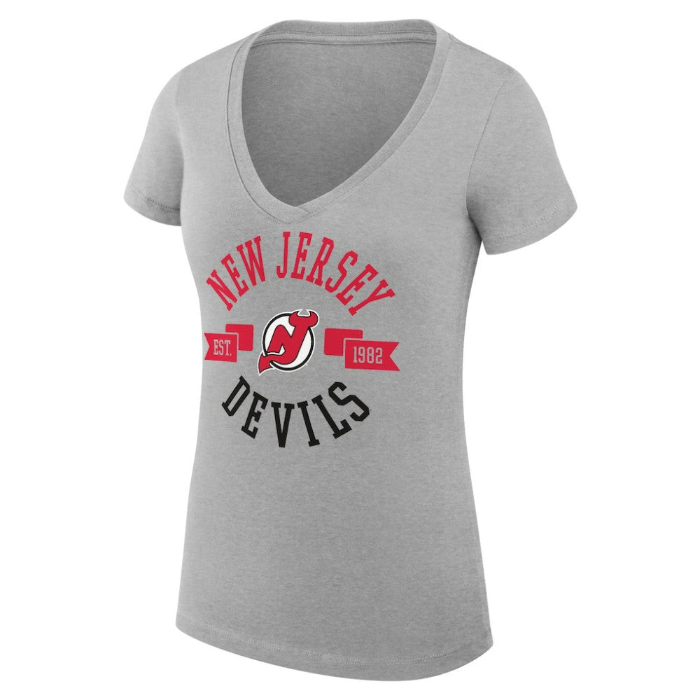 New Jersey Devils G-III 4Her by Carl Banks Women's Super-Slim Fit Lightweight City Graphic V-Neck T-Shirt Online