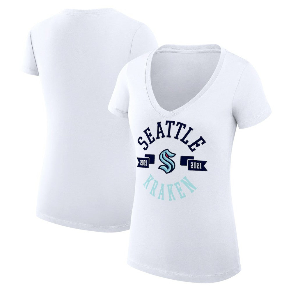 Seattle Kraken G-III 4Her by Carl Banks Women's Super-Slim Fit Lightweight City Graphic V-Neck T-Shirt Discount