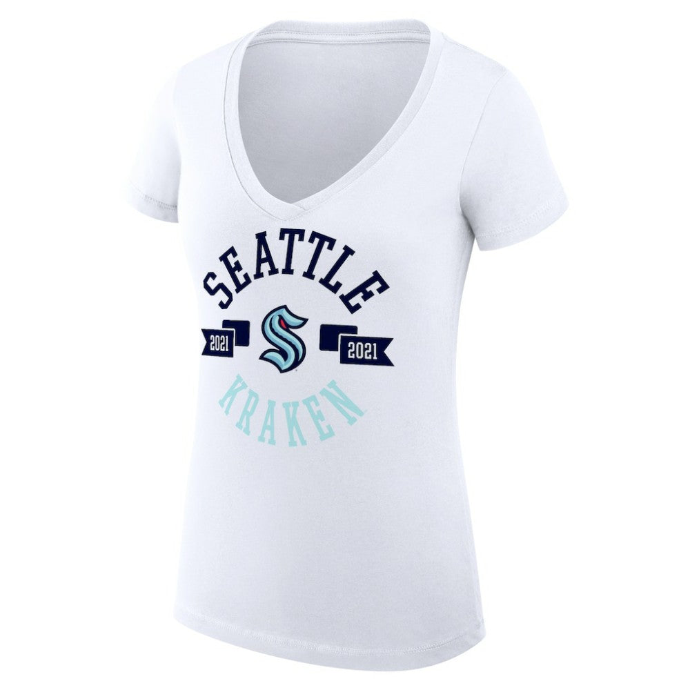 Seattle Kraken G-III 4Her by Carl Banks Women's Super-Slim Fit Lightweight City Graphic V-Neck T-Shirt Discount
