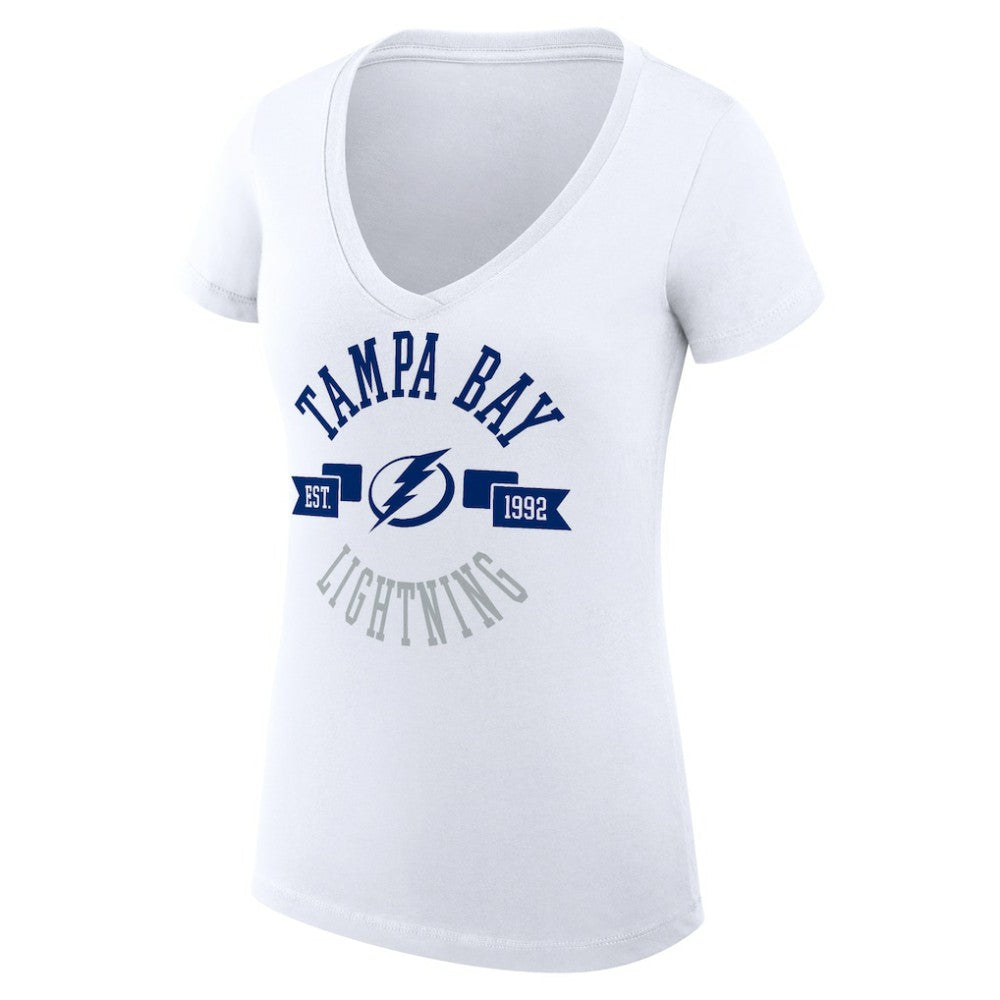 Tampa Bay Lightning G-III 4Her by Carl Banks Women's Super-Slim Fit Lightweight City Graphic V-Neck T-Shirt Outlet
