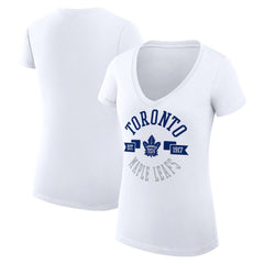 Toronto Maple Leafs G-III 4Her by Carl Banks Women's Super-Slim Fit Lightweight City Graphic V-Neck T-Shirt Discount