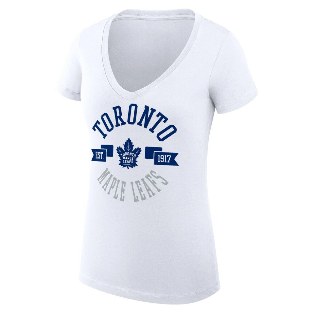 Toronto Maple Leafs G-III 4Her by Carl Banks Women's Super-Slim Fit Lightweight City Graphic V-Neck T-Shirt Discount