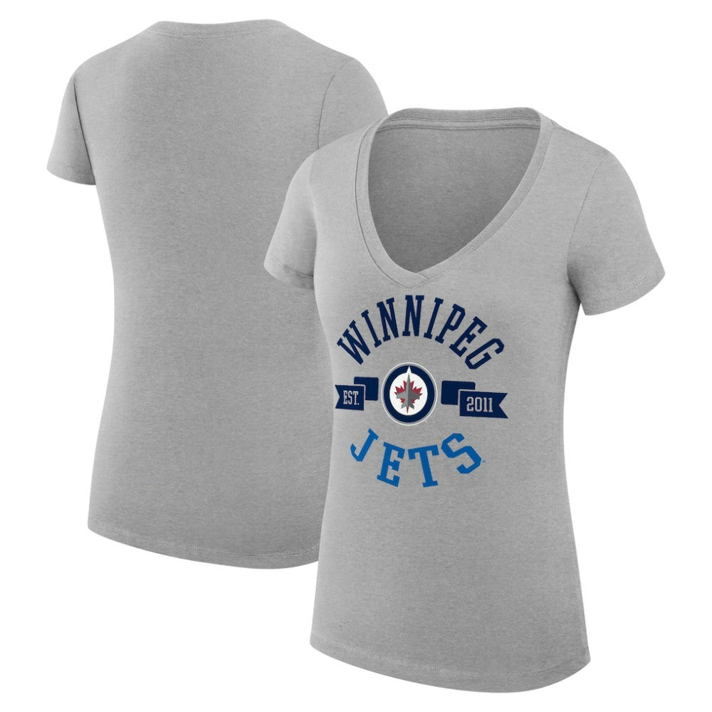 Winnipeg Jets G-III 4Her by Carl Banks Women's Super-Slim Fit Lightweight City Graphic V-Neck T-Shirt Online