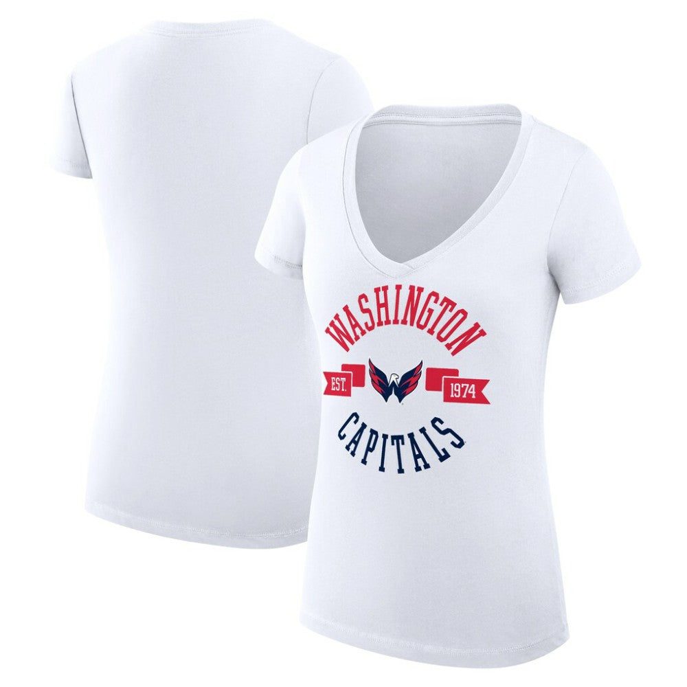 Washington Capitals G-III 4Her by Carl Banks Women's Super-Slim Fit Lightweight City Graphic V-Neck T-Shirt Discount
