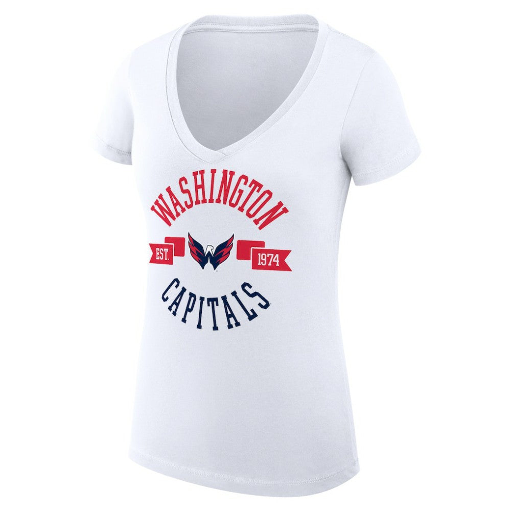 Washington Capitals G-III 4Her by Carl Banks Women's Super-Slim Fit Lightweight City Graphic V-Neck T-Shirt Discount