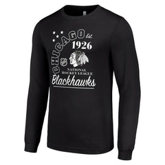 Chicago Blackhawks Starter Arch City Theme Graphic Long Sleeve T-Shirt For Sale