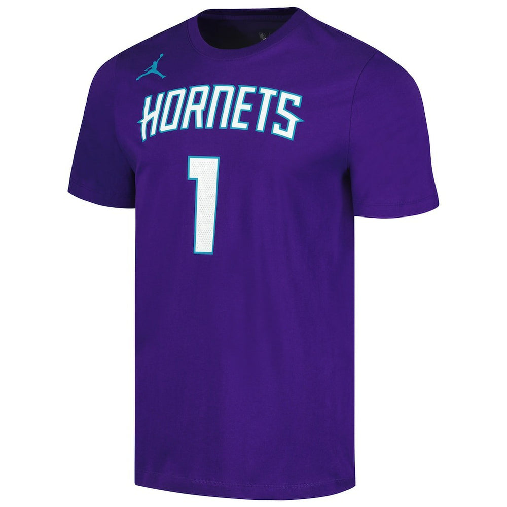 LaMelo Ball Charlotte Hornets Jordan Brand 2022/23 Statement Edition Name & Number T-Shirt Outlet