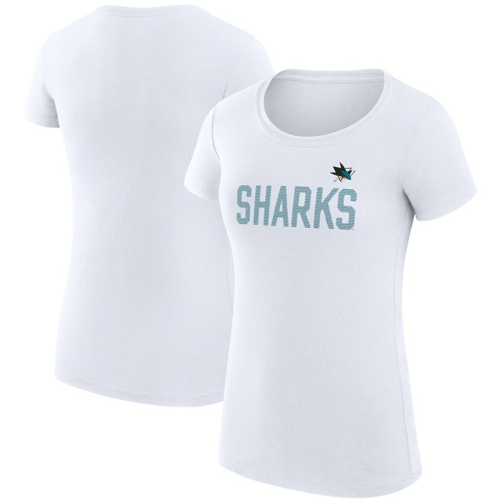 San Jose Sharks G-III 4Her by Carl Banks Women's Super-Slim Fit Lightweight Dot Print Team T-Shirt On Sale