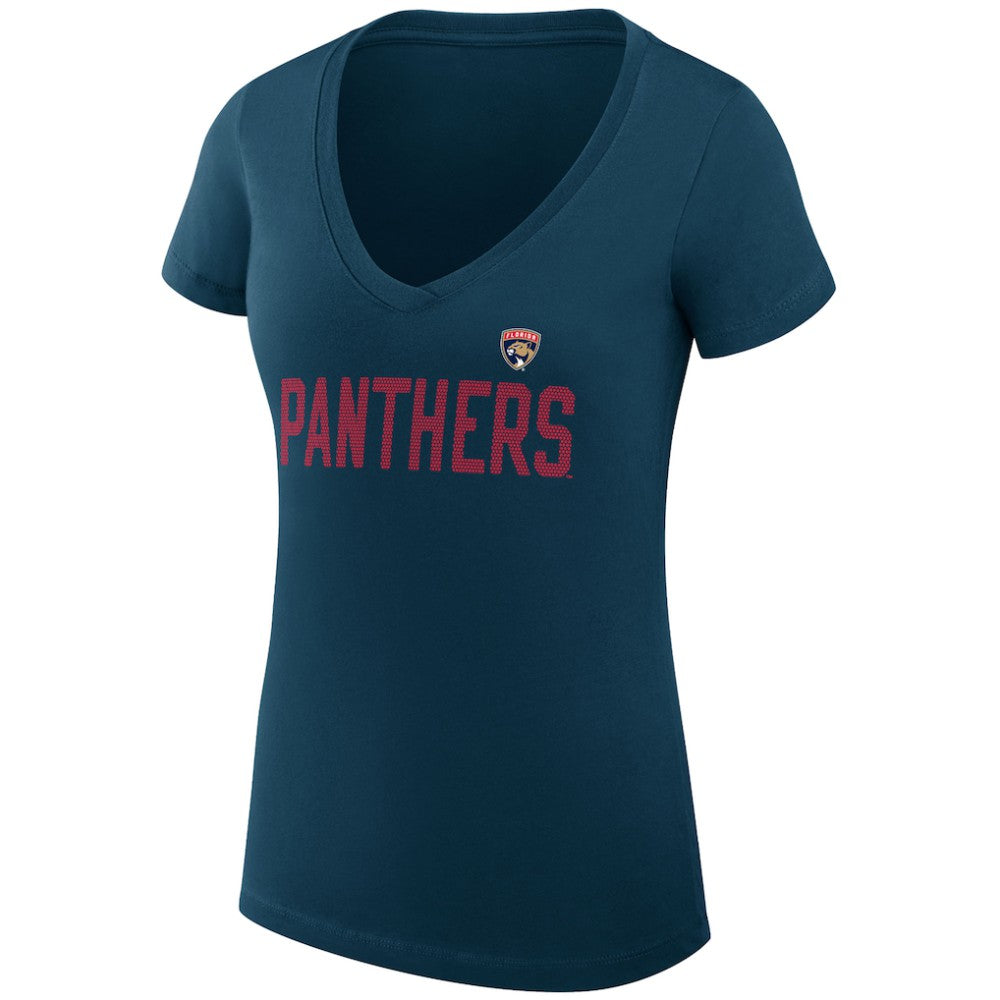 Florida Panthers G-III 4Her by Carl Banks Women's Super-Slim Fit Lightweight Dot Print Team V-Neck T-Shirt Sale