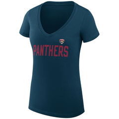Florida Panthers G-III 4Her by Carl Banks Women's Super-Slim Fit Lightweight Dot Print Team V-Neck T-Shirt Sale