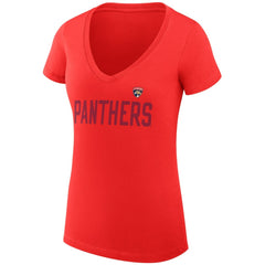 Florida Panthers G-III 4Her by Carl Banks Women's Super-Slim Fit Lightweight Dot Print Team V-Neck T-Shirt For Sale