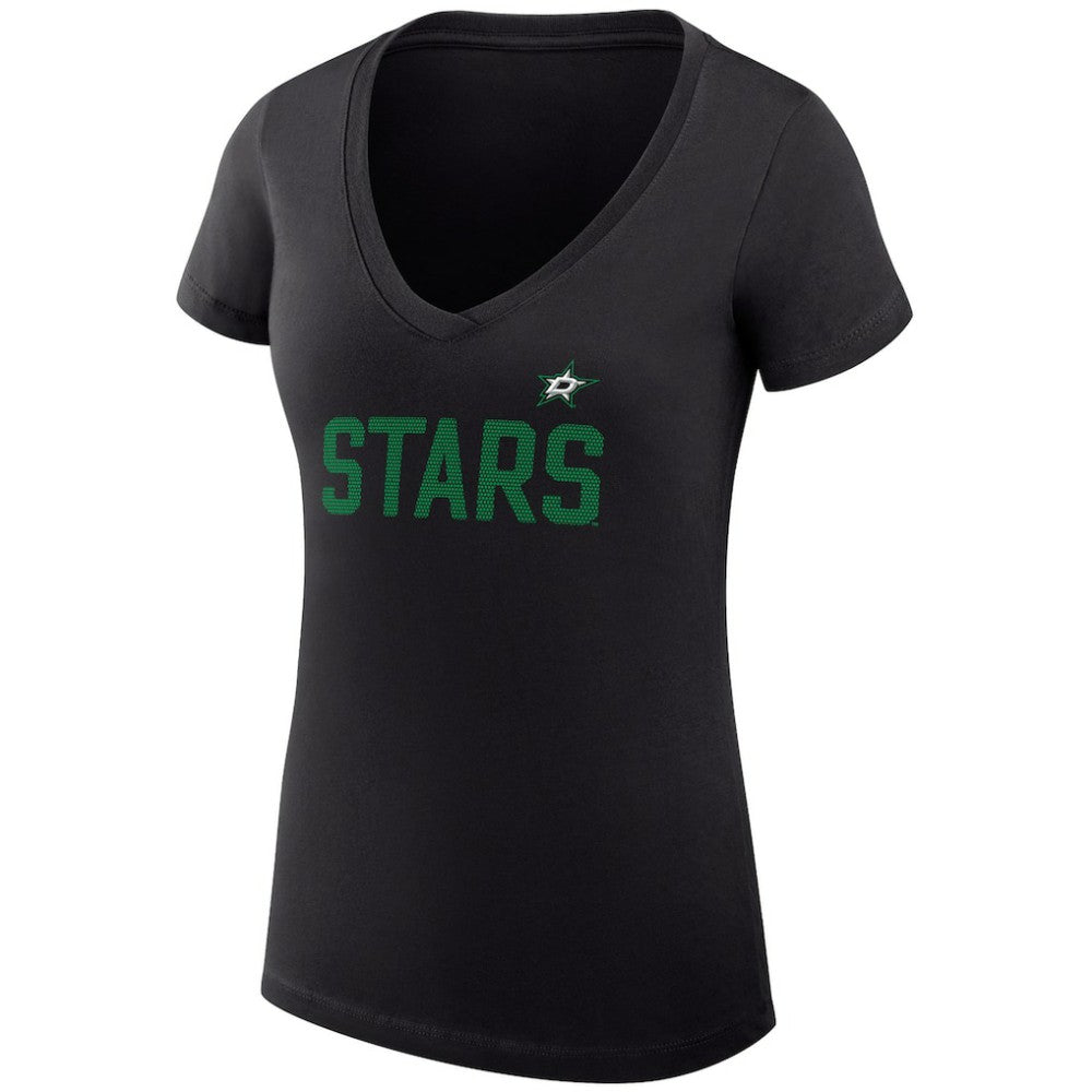Dallas Stars G-III 4Her by Carl Banks Women's Super-Slim Fit Lightweight Dot Print Team V-Neck T-Shirt Sale