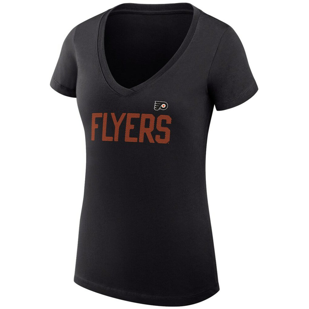 Philadelphia Flyers G-III 4Her by Carl Banks Women's Super-Slim Fit Lightweight Dot Print Team V-Neck T-Shirt On Sale