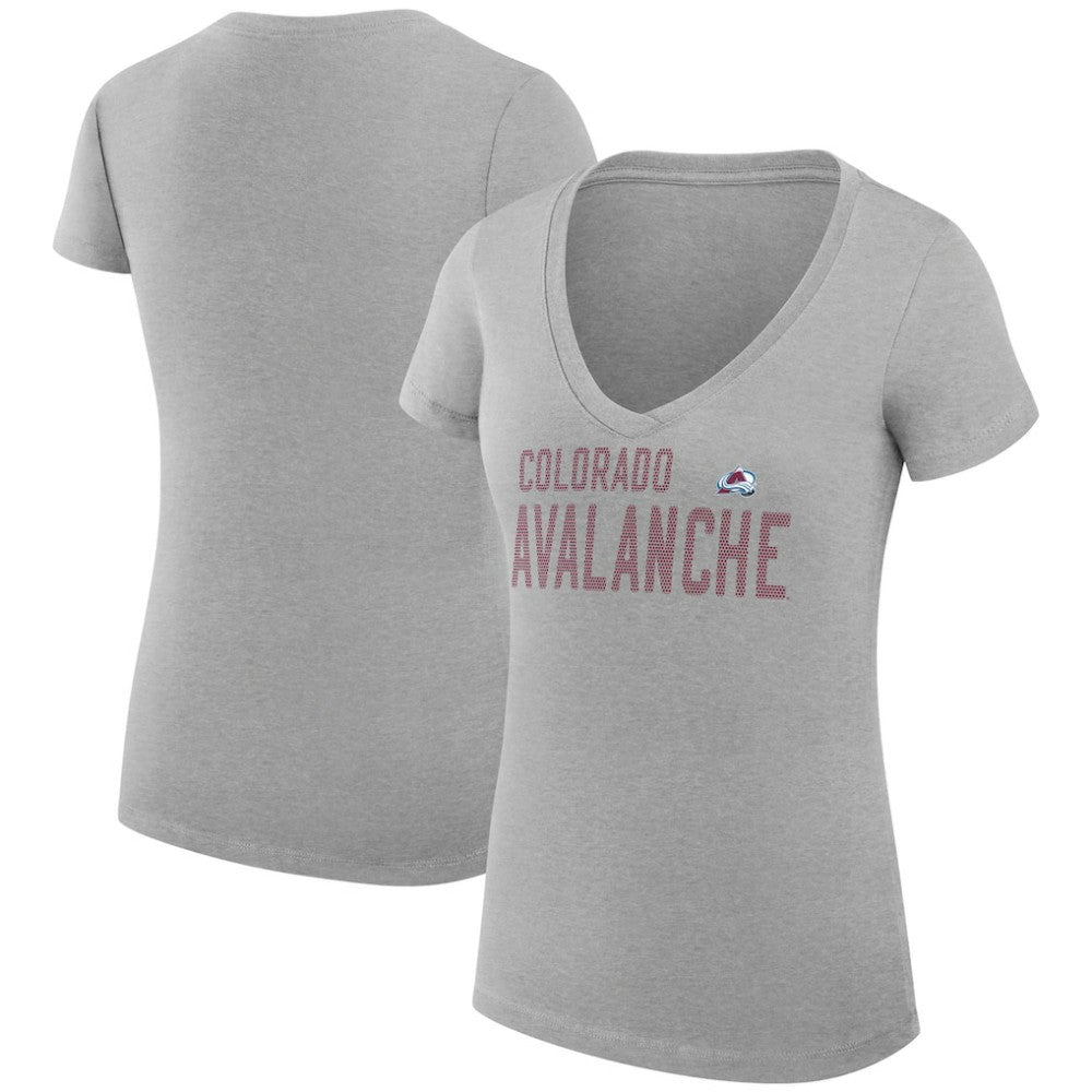 Colorado Avalanche G-III 4Her by Carl Banks Women's Super-Slim Fit Lightweight Dot Print Team V-Neck T-Shirt Discount