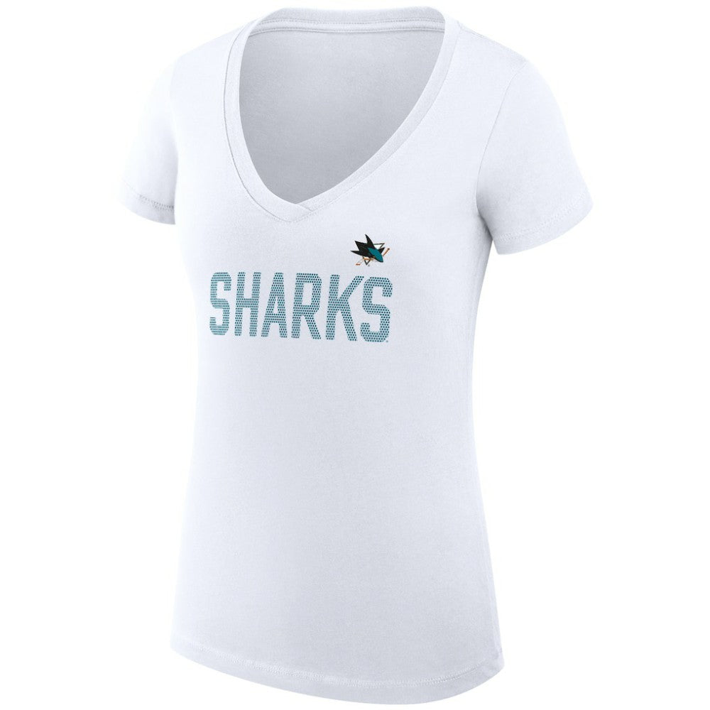 San Jose Sharks G-III 4Her by Carl Banks Women's Super-Slim Fit Lightweight Dot Print Team V-Neck T-Shirt Discount