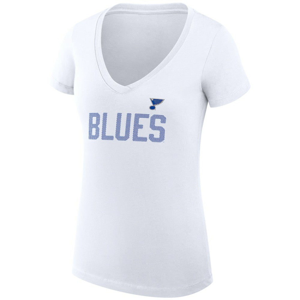 St. Louis Blues G-III 4Her by Carl Banks Women's Super-Slim Fit Lightweight Dot Print Team V-Neck T-Shirt Sale