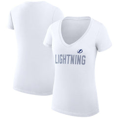 Tampa Bay Lightning G-III 4Her by Carl Banks Women's Super-Slim Fit Lightweight Dot Print Team V-Neck T-Shirt Outlet