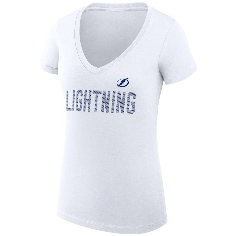 Tampa Bay Lightning G-III 4Her by Carl Banks Women's Super-Slim Fit Lightweight Dot Print Team V-Neck T-Shirt Outlet