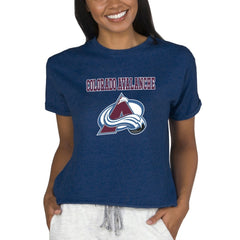 Colorado Avalanche Concepts Sport Women's Tri-Blend Mainstream Terry Short Sleeve Sweatshirt Top Outlet