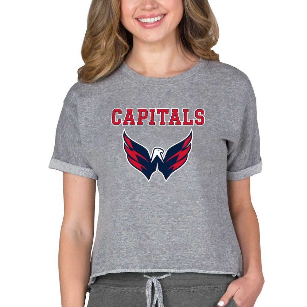 Washington Capitals Concepts Sport Women's Tri-Blend Mainstream Terry Short Sleeve Sweatshirt Top Online