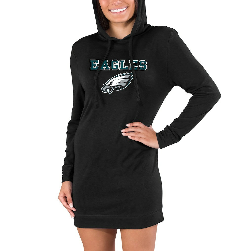 Philadelphia Eagles  Concepts Sport Women's Gather Long Sleeve Hoodie Nightshirt
