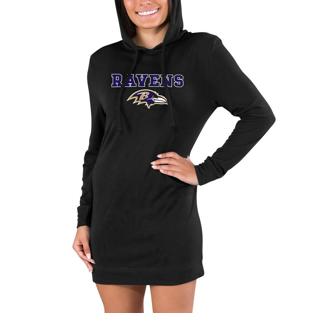 Baltimore Ravens  Concepts Sport Women's Gather Long Sleeve Hoodie Nightshirt