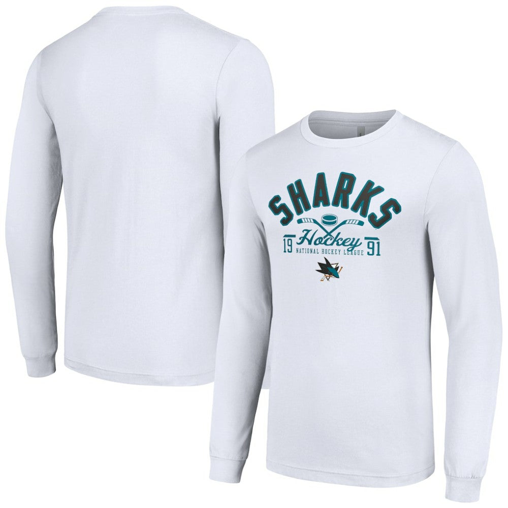 San Jose Sharks Starter Puck Long Sleeve T-Shirt Discount