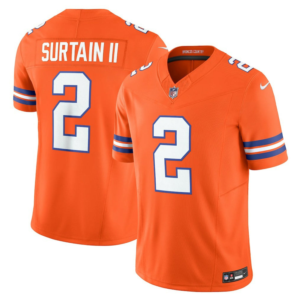 Denver Broncos Nike Patrick Surtain II  Alternate Mile High Collection 1977 Throwback Vapor F.U.S.E. Limited Jersey