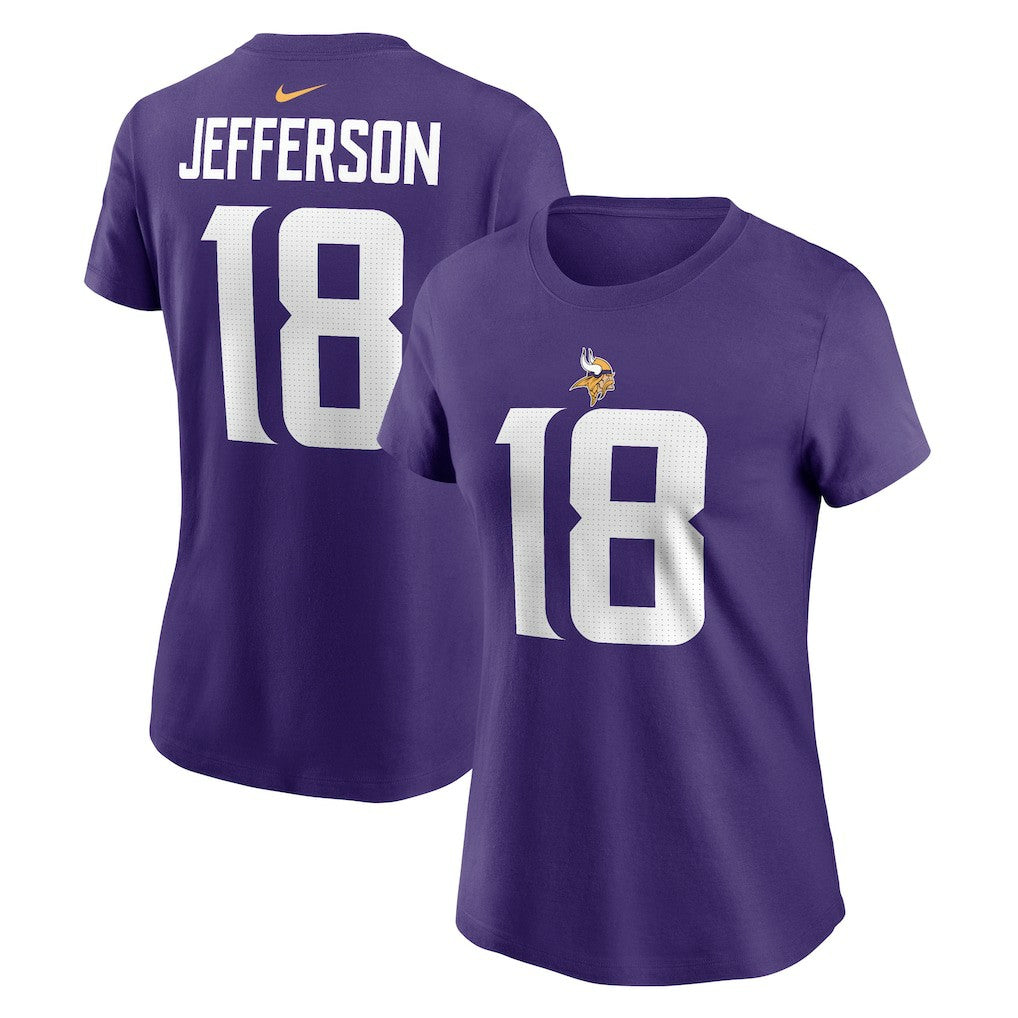 Minnesota Vikings Nike Justin Jefferson  Women's Player Name & Number T-Shirt
