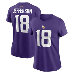 Minnesota Vikings Nike Justin Jefferson  Women's Player Name & Number T-Shirt