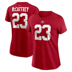 San Francisco 49ers Nike Christian McCaffrey  Women's Player Name & Number T-Shirt