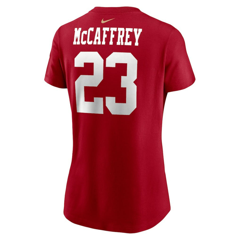 San Francisco 49ers Nike Christian McCaffrey  Women's Player Name & Number T-Shirt