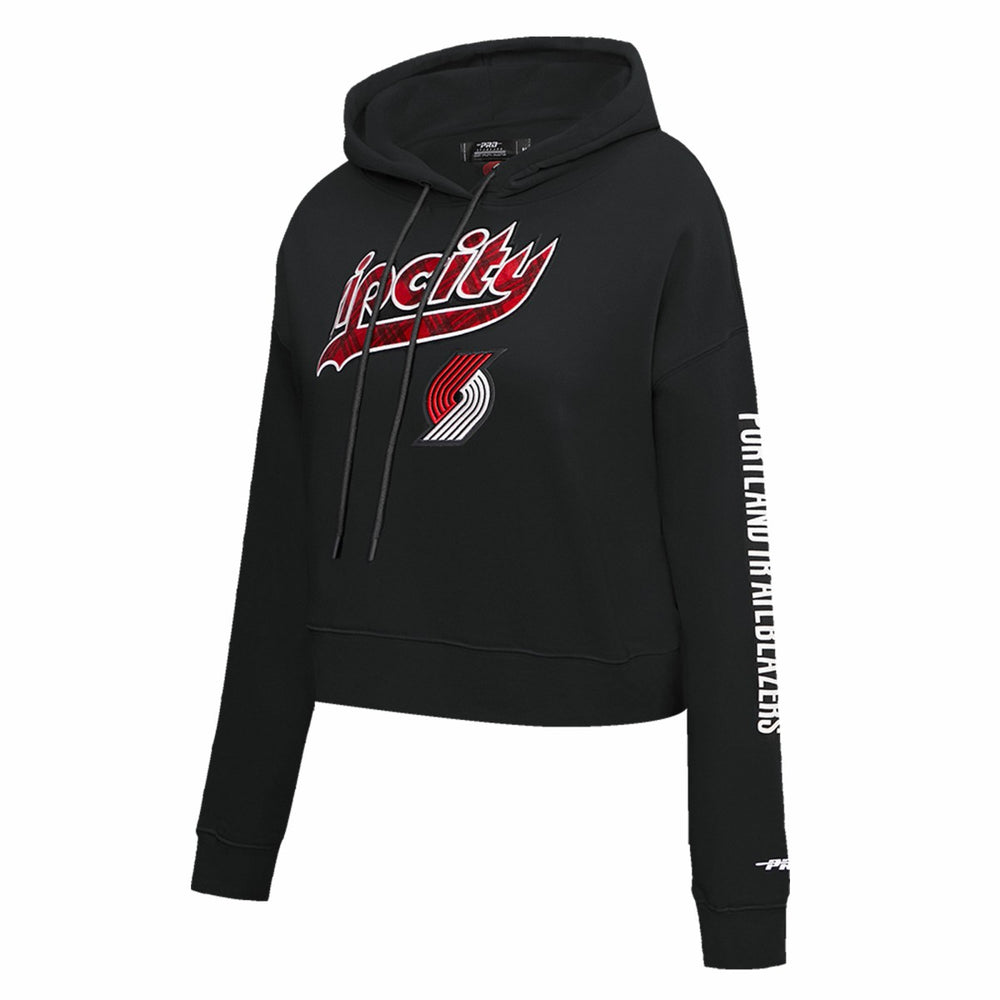 Portland Trail Blazers Pro Standard Women's 2023/24 City Edition Cropped Pullover Hoodie New